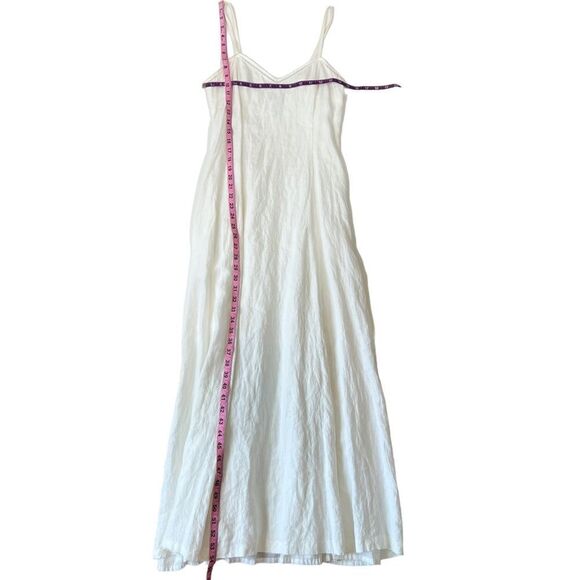 Vintage Mondi V-Neck Flax Linen Blend Maxi Dress - Picture 9 of 11